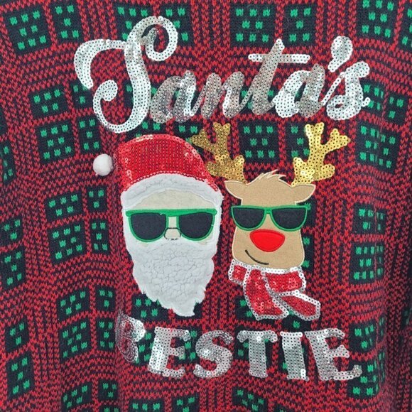 No Boundaries Santa's Bestie Ugly Christmas Sweater - Picture 8 of 12